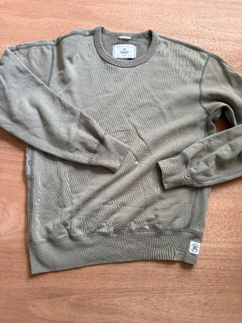 Reigning Champ Crewneck Sweatshirt Mens S Small Green Cotton Casual